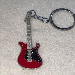 Red Electric Guitar Keychain